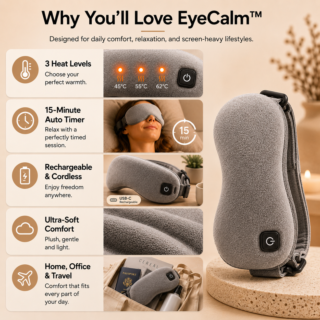 EyeCalm™ Heated Eye Mask